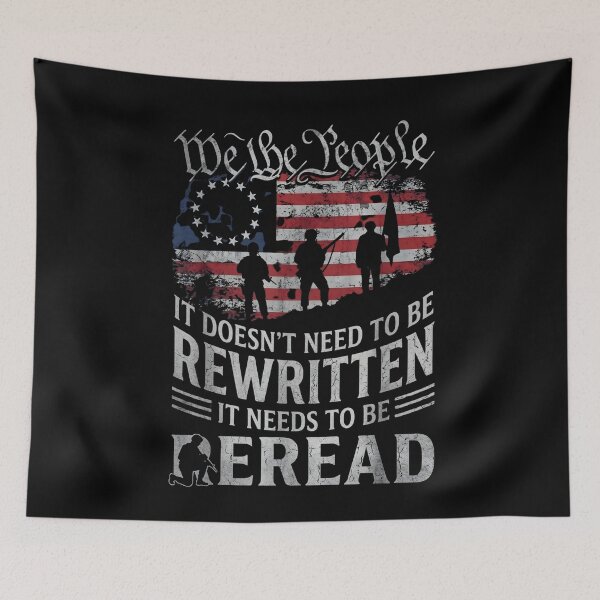 Item preview, US Flag Constitution of The USA Needs to Be Reread designed and sold by THREE LITTLE BEANS.