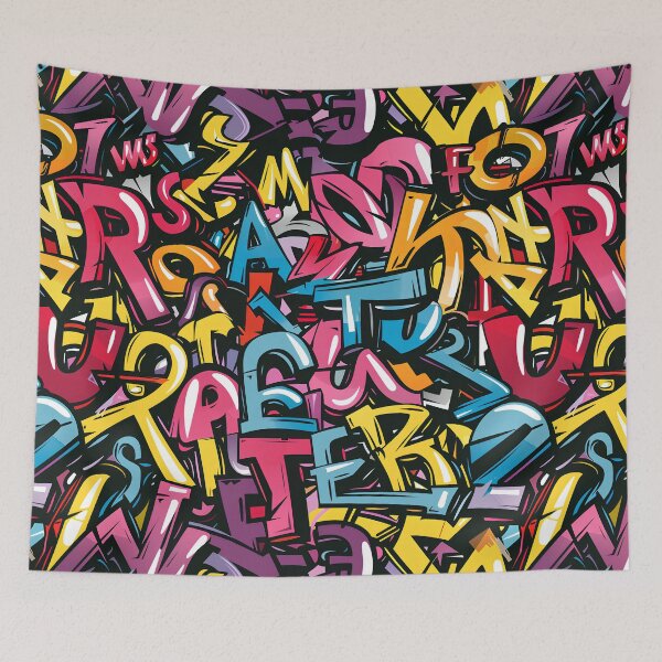 Item preview, Colorful Graffiti Alphabet Pattern – Urban Street Art Typography Seamless Design designed and sold by Windy-market.