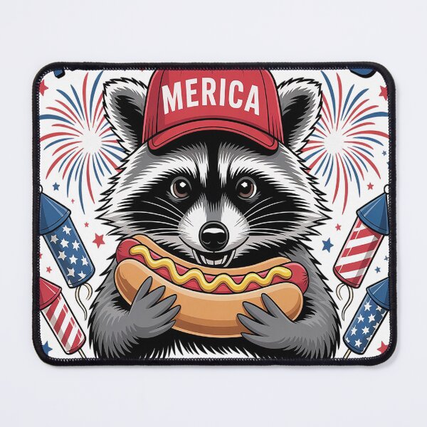 Item preview, Red White and Feral Raccoon USA 4th Of July Boys designed and sold by TheRetroStyle.