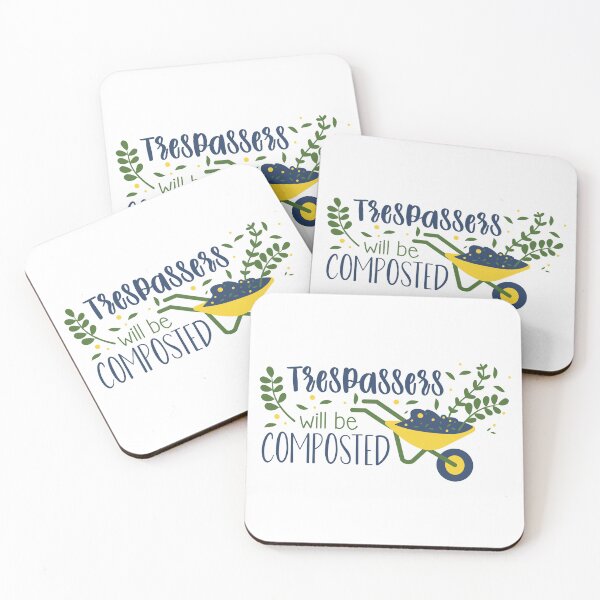 Item preview, Trespassers Will Be Composted – Funny Gardening Warning Sign designed and sold by mcraft studio.