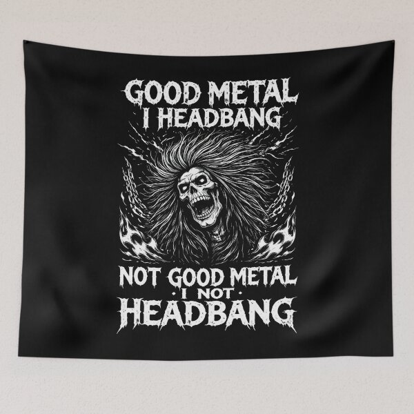 Item preview, Headbanging Skull - Funny Heavy Metal Saying designed and sold by Carl's Clothing.