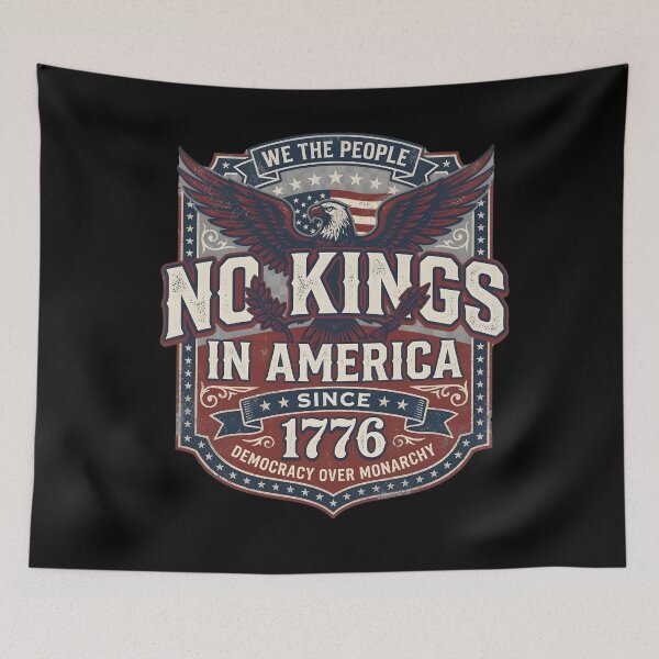 Item preview, No King in America March 28, 2026 | Patriotic Protest  designed and sold by THREE LITTLE BEANS.