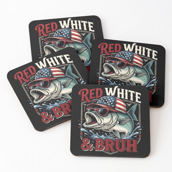 Item preview, Patriotic Red White & Bruh America Fish Fishing 4th of July designed and sold by THREE LITTLE BEANS.
