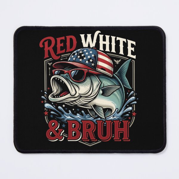 Item preview, Patriotic Red White & Bruh America Fish Fishing 4th of July designed and sold by THREE LITTLE BEANS.