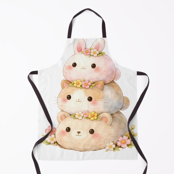 Item preview, Cute Mochi Animal Stack - Bunny, Cat, Bear Kawaii Ghibli Art designed and sold by Art-Selling.