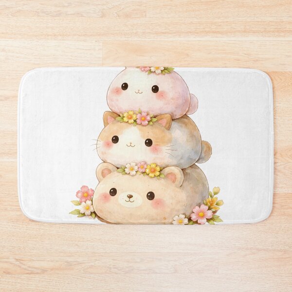 Item preview, Cute Mochi Animal Stack - Bunny, Cat, Bear Kawaii Ghibli Art designed and sold by Art-Selling.