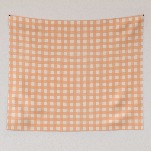 Item preview, Soft pastel peach gingham plaid - Cottagecore check pattern designed and sold by Illustrated by Nat.