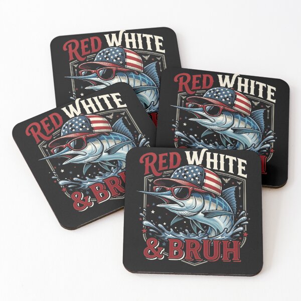 Item preview, Patriotic Red White & Bruh America Fish Fishing 4th of July designed and sold by THREE LITTLE BEANS.