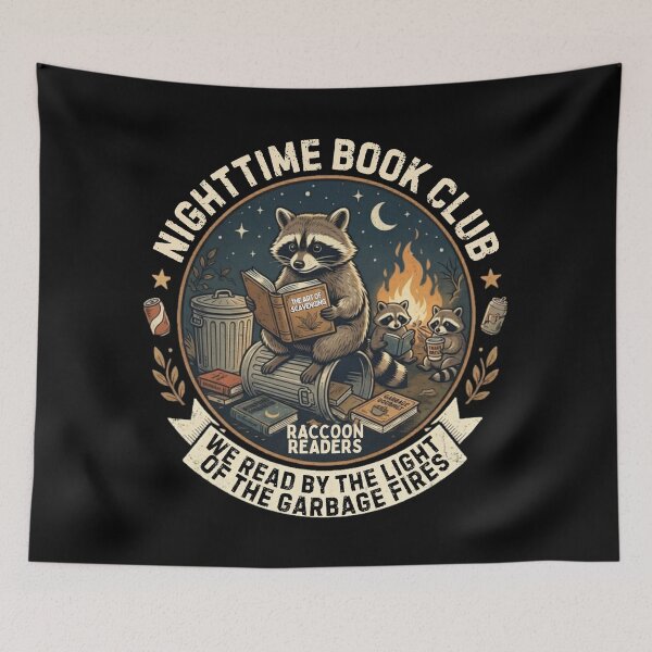 Item preview, Funny Raccoon Book Club – Introvert Reader designed and sold by Majnon8bp.
