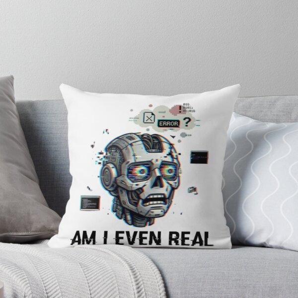 Item preview, Am I Even Real Glitch AI Sticker designed and sold by Imaginarium of Chaos falcon88 .