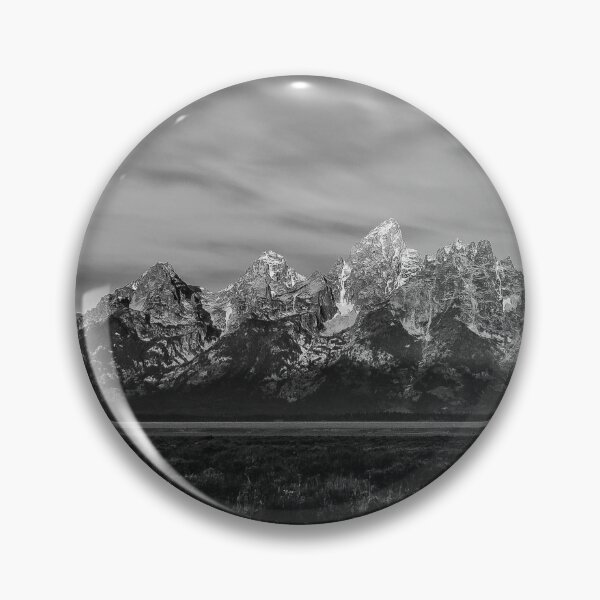 Item preview, Jackson Hole, Grand Teton National Park, snowy winter peaks landscape black and white photograph poster art print designed and sold by Astrid Arkhangelsky.