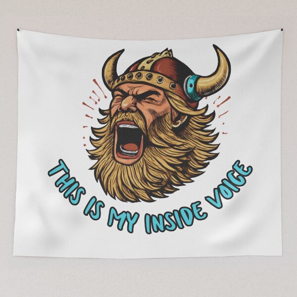 Item preview, This is My Inside Voice - Funny Screaming Viking designed and sold by Silver Realm Studio.
