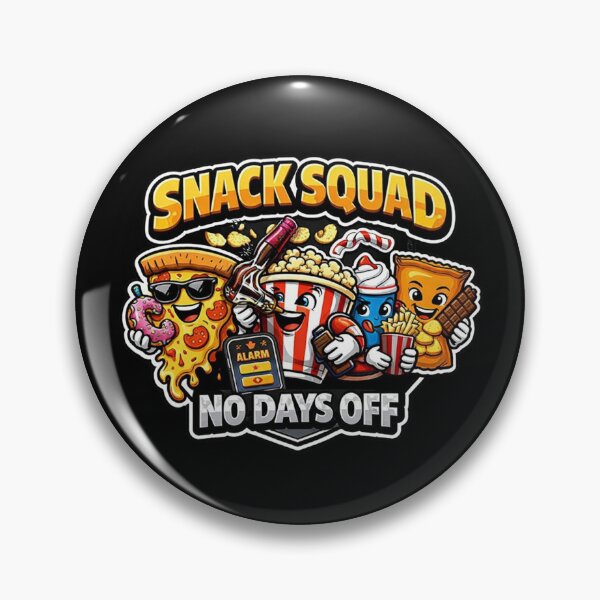 Item preview, SNACK SQUAD – NO DAYS OFF – Funny Sticker & T-Shirt Design designed and sold by Timeless Junction.