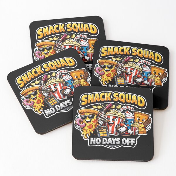 Item preview, SNACK SQUAD – NO DAYS OFF – Funny Sticker & T-Shirt Design designed and sold by Timeless Junction.