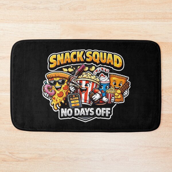 Item preview, SNACK SQUAD – NO DAYS OFF – Funny Sticker & T-Shirt Design designed and sold by Timeless Junction.