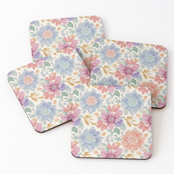 Item preview, Soft Colorful Retro Floral Pattern designed and sold by soft-pop-studio.