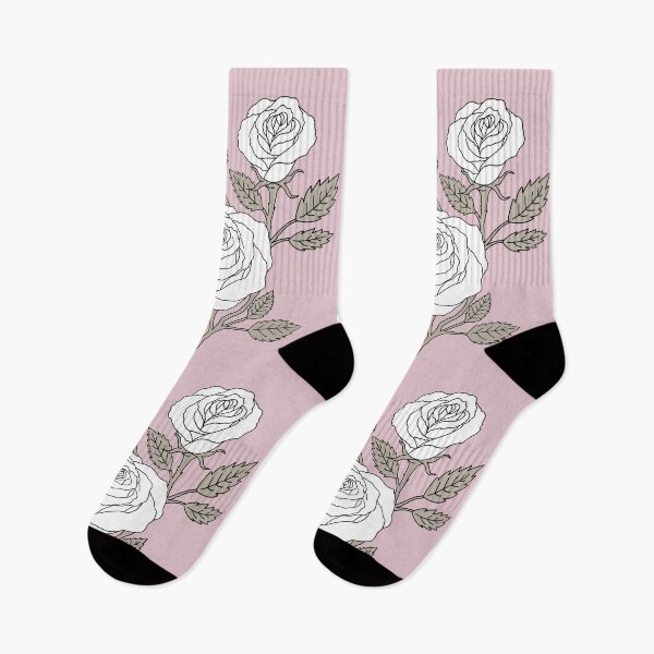 Item preview, Vintage White Rose Illustration on Pastel Pink Lace Doily designed and sold by storieslanguage.