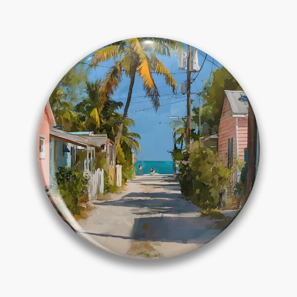 Item preview, Key Largo Palm Lined Street with Bicycle to Ocean designed and sold by daila70.