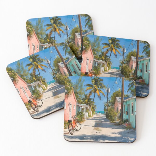 Item preview, Key Largo Palm Lined Street with Bicycle to Ocean designed and sold by daila70.