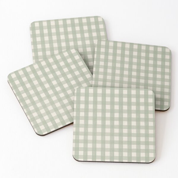 Item preview, Soft sage green gingham plaid - Cottagecore check pattern designed and sold by Illustrated by Nat.