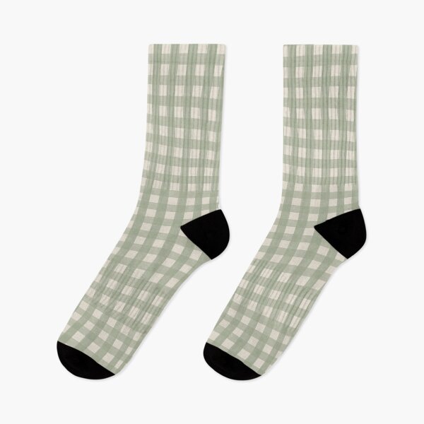 Item preview, Soft sage green gingham plaid - Cottagecore check pattern designed and sold by Illustrated by Nat.
