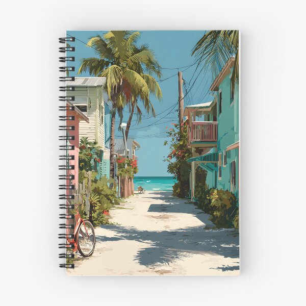 Item preview, Key Largo Tropical Street Scene with Bicycle and Ocean designed and sold by daila70.