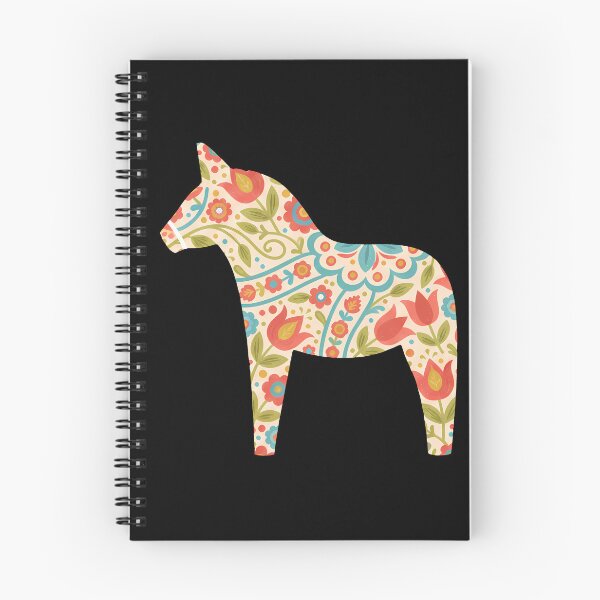 Item preview, Cream Dala Horse – Scandinavian Folk Art Fusion by heidiannemorris © designed and sold by FOLK ART FUSION.