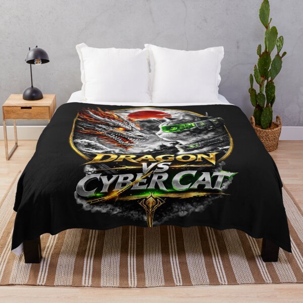 Item preview, Dragon vs Cyber Cat – Japanese Cyberpunk Samurai Design designed and sold by Dragon-Samurai.