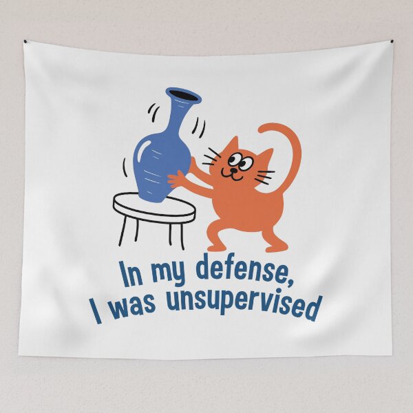 Item preview, Funny Orange Cat "Unsupervised" Design - Mischievous Cat & Vase Art designed and sold by ArthousePromos.