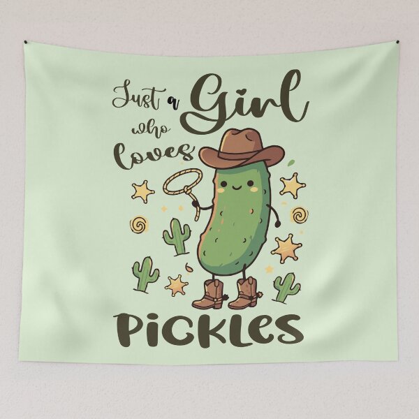 Item preview, Just A Girl Who Loves Pickles Gift Pickle Cucumber western cowboy designed and sold by Colorfulman.