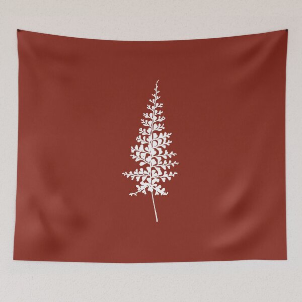 Item preview, Fern II, Minimalist Aesthetic Line Drawing Natural Design, Rusty Red designed and sold by SWSandraWechner.