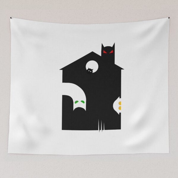Item preview, Minimalist Dark Haunted House With Glowing Eyes designed and sold by EALETAR.
