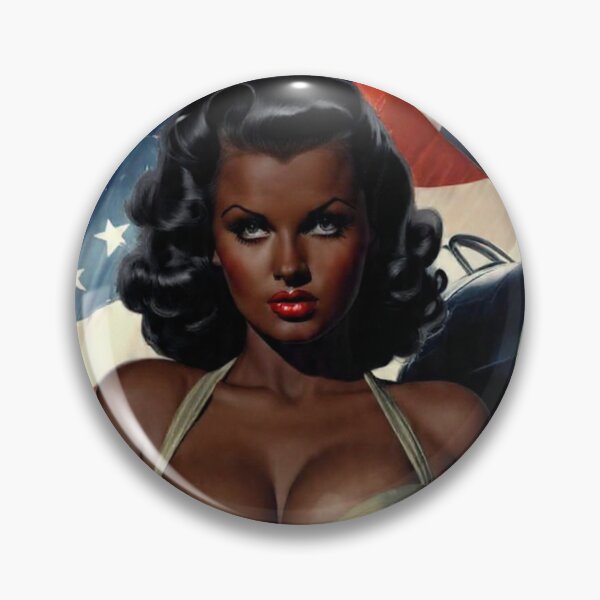 Item preview, Vintage WWII African American Bomber Pin-Up Girl - Retro Military Aviation Art designed and sold by MissSaylor.
