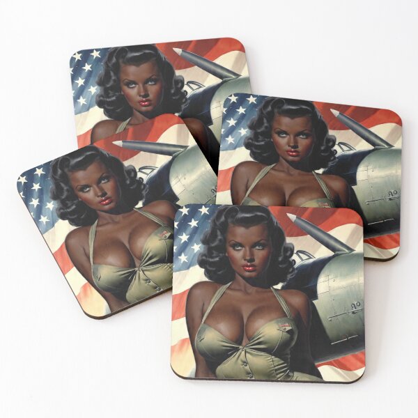Item preview, Vintage WWII African American Bomber Pin-Up Girl - Retro Military Aviation Art designed and sold by MissSaylor.