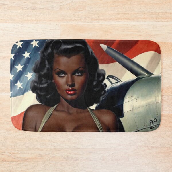 Item preview, Vintage WWII African American Bomber Pin-Up Girl - Retro Military Aviation Art designed and sold by MissSaylor.