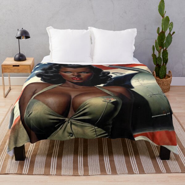 Item preview, Vintage WWII African American Bomber Pin-Up Girl - Retro Military Aviation Art designed and sold by MissSaylor.