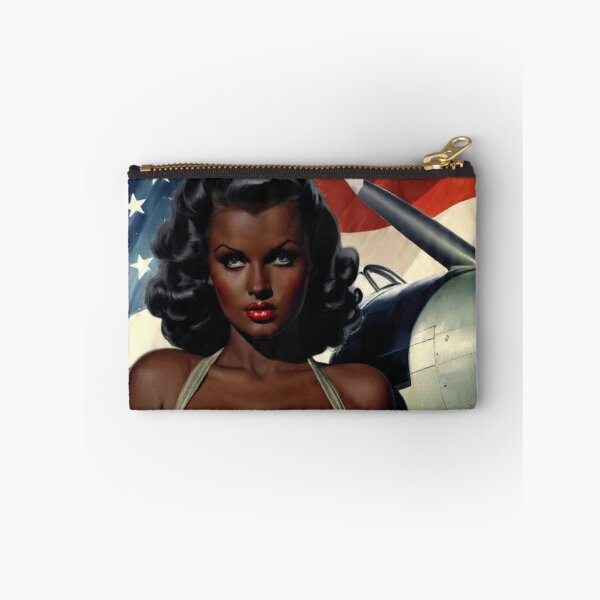 Item preview, Vintage WWII African American Bomber Pin-Up Girl - Retro Military Aviation Art designed and sold by MissSaylor.
