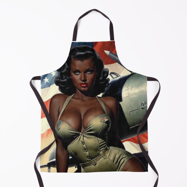 Item preview, Vintage WWII African American Bomber Pin-Up Girl - Retro Military Aviation Art designed and sold by MissSaylor.