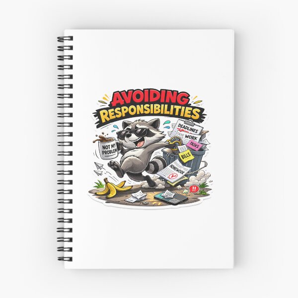 Item preview, Avoiding Responsibilities Raccoon Funny Procrastination Meme Sticker designed and sold by The-Ayms ⭐⭐⭐⭐⭐.