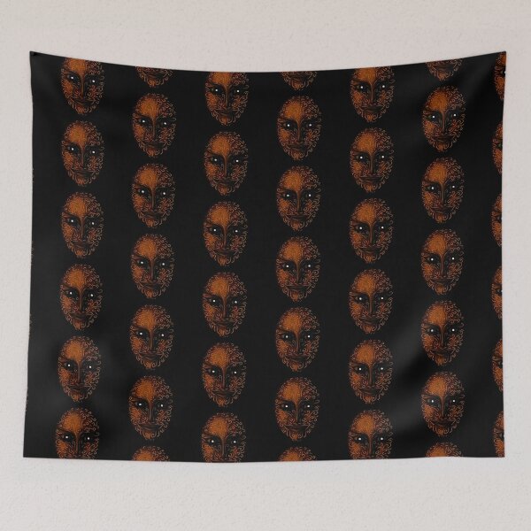 Item preview, Mysterious Black Mask with Glowing Swirl Patterns designed and sold by makyonokisai.