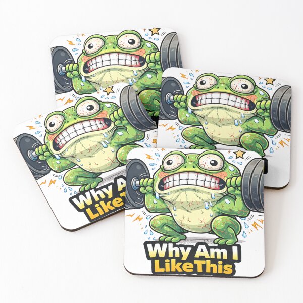 Item preview, Frog Gym Fitness Sticker – Why Am I Like This designed and sold by les3cerises.