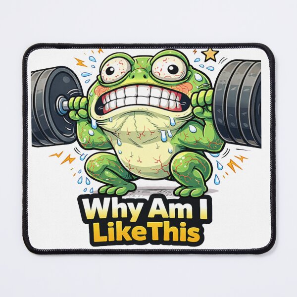 Item preview, Frog Gym Fitness Sticker – Why Am I Like This designed and sold by les3cerises.