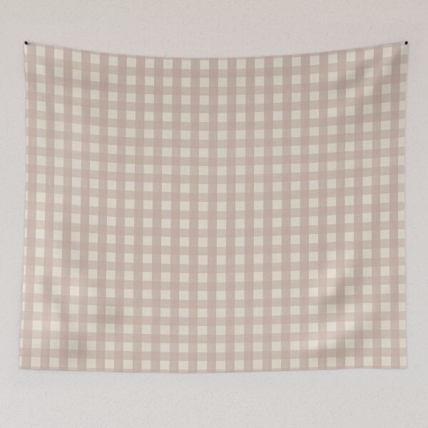 Item preview, Soft clay beige gingham plaid - Cottagecore check pattern designed and sold by Illustrated by Nat.