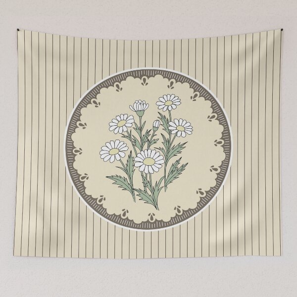 Item preview, Vintage Daisy Bouquet in Scalloped Lace Frame designed and sold by storieslanguage.