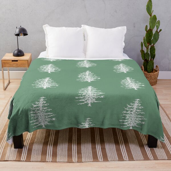 Item preview, Pine Tree, Line Drawing Symmetric Minimalist Aesthetic Natural Design Mint Green designed and sold by SWSandraWechner.