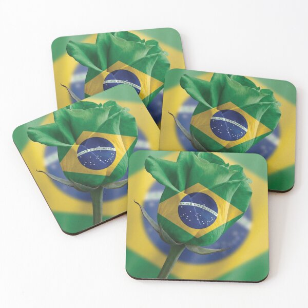 Item preview, Vibrant Brazilian Flag Rose National Pride Art designed and sold by DGtaLrtcom.