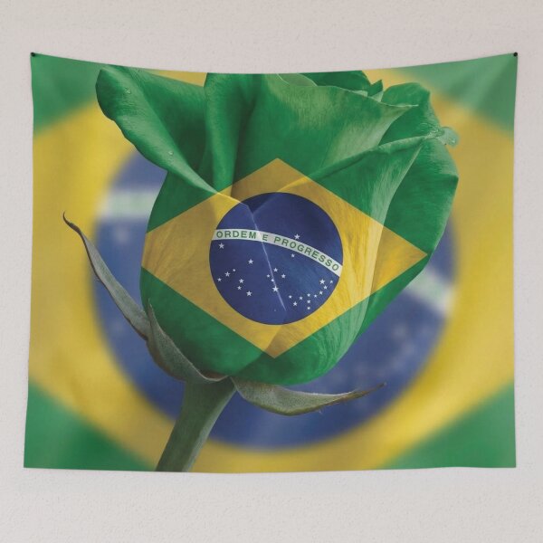 Item preview, Vibrant Brazilian Flag Rose National Pride Art designed and sold by DGtaLrtcom.