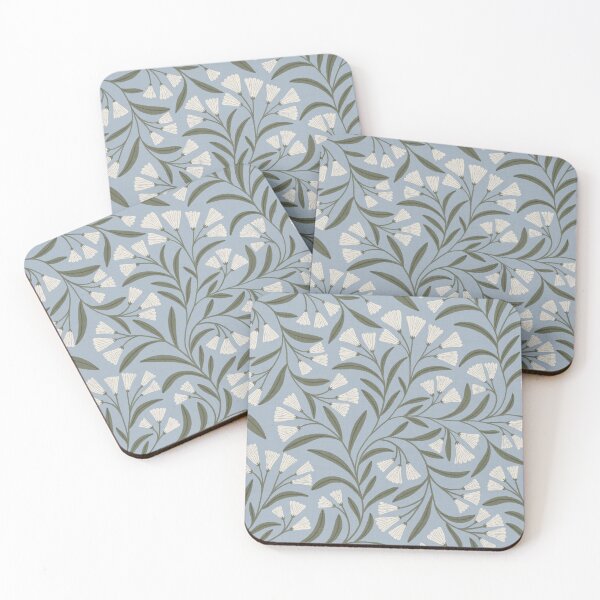 Item preview, Delicate trailing floral - Dusty blue botanical pattern designed and sold by Illustrated by Nat.