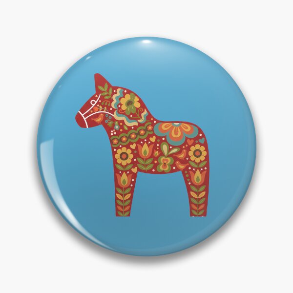 Item preview, Red Dala Horse – Scandinavian Folk Art Fusion by heidiannemorris © designed and sold by FOLK ART FUSION by heidiannemorris.
