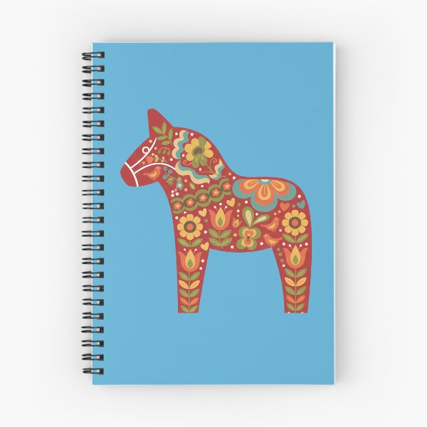 Item preview, Red Dala Horse – Scandinavian Folk Art Fusion by heidiannemorris © designed and sold by FOLK ART FUSION.